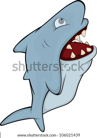 Shark Cartoon Stock Vector 104196110 - Shutterstock