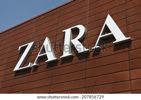 LITHUANIA-JULY 29:ZARA logo on July 29, 2014 in Lithuania.Zara is an ...