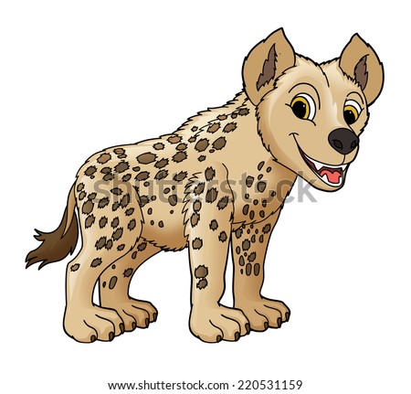 Cartoon small animal - hyena - illustration for the children - stock photo