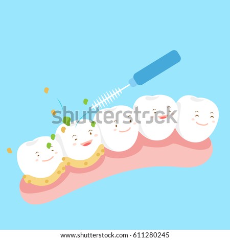 Tooth Hygiene Icon Set Cute Smiling Stock Vector 296369207 Shutterstock