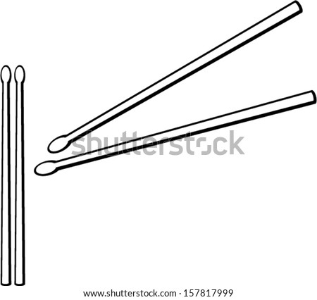 drawing of drum sticks