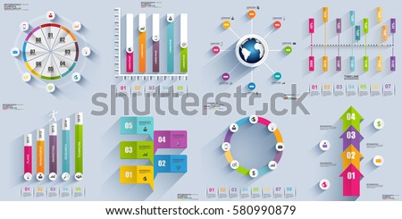 Infographic elements data visualization vector design template. Business concept with 4, 5 and 8 options, steps or processes, workflow layout, diagram, timeline, marketing icons, info graphics. Infographic elements data visualization vector design template. Business concept with 4, 5 and 8 options, steps or processes, workflow layout, diagram, timeline, marketing icons, info graphics.