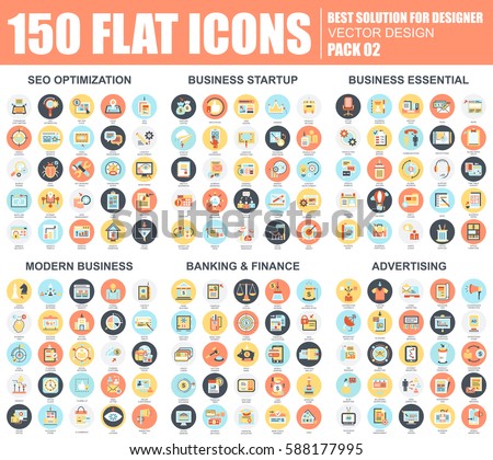 Flat seo optimization, business startup and essential, advertising, banking and finance icons set for website and mobile site and apps. Simple pictogram pack. Vector illustration. Flat seo optimization, business startup and essential, advertising, banking and finance icons set for website and mobile site and apps. Simple pictogram pack. Vector illustration.