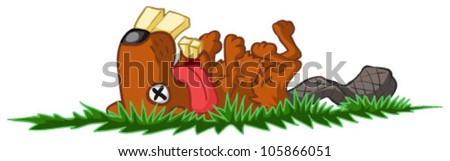 roadkill dead cartoon road vector beaver isolated over shutterstock pic deer