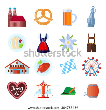 Munich oktoberfest vector icons