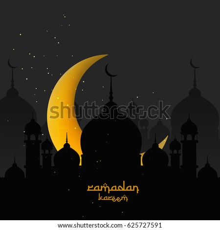 Ramadan Mubarak, Ramadan Kareem, Masjid background, Shiny Moon, Vector Illustration. Ramadan Mubarak, Ramadan Kareem, Masjid background, Shiny Moon, Vector Illustration.