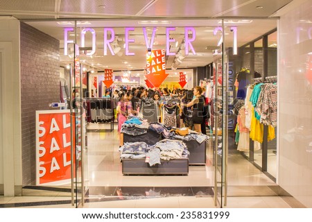 21 Store at ION Orchard shopping mall on October 19, 2014. Forever 21 ...