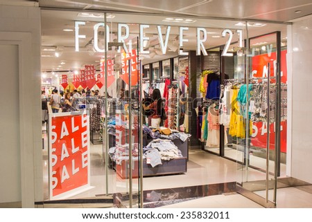 21 Store at ION Orchard shopping mall on October 19, 2014. Forever 21 ...
