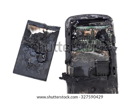 mobile phone battery explodes and burns due to overheat / danger of 