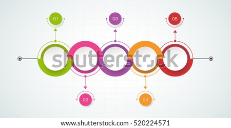 Vector timeline infographics design template with 3D paper label, integrated circles background. Blank space for content, business, infographic, diagram, digital network, flowchart, process diagram Vector timeline infographics design template with 3D paper label, integrated circles background. Blank space for content, business, infographic, diagram, digital network, flowchart, process diagram