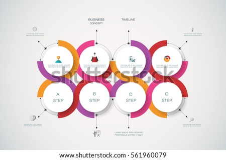 Vector infographics templates with 3D paper label, integrated circles with arrows and lines background. Blank space for content, business, infographic, diagram, infographs, flowchart, process diagram Vector infographics templates with 3D paper label, integrated circles with arrows and lines background. Blank space for content, business, infographic, diagram, infographs, flowchart, process diagram