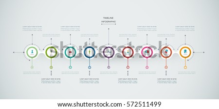 Vector infographics timeline design template with 3D paper label, integrated circles background. Blank space for content, business, infographic, diagram, flowchart, process, diagram, time line Vector infographics timeline design template with 3D paper label, integrated circles background. Blank space for content, business, infographic, diagram, flowchart, process, diagram, time line