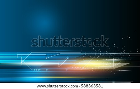 Vector Abstract, science, futuristic, energy technology concept. Digital image of arrow sign, light ray, stripes lines with blue light, speed movement pattern and motion blur over dark blue background Vector Abstract, science, futuristic, energy technology concept. Digital image of arrow sign, light ray, stripes lines with blue light, speed movement pattern and motion blur over dark blue background