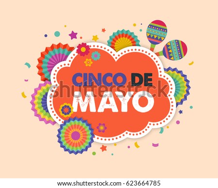 Cinco de Mayo - May 5, federal holiday in Mexico. Fiesta banner and poster design with flags, decorations Cinco de Mayo - May 5, federal holiday in Mexico. Fiesta banner and poster design with flags, decorations