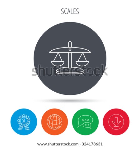 Legal+Scale+Logo+Seal Scales of Justice icon. Law and judge sign. Measurement tool symbol ...