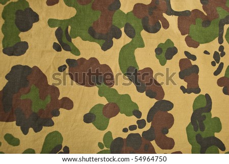 Camouflage Background On Beigegreen Black Used Stock Photo 54964750