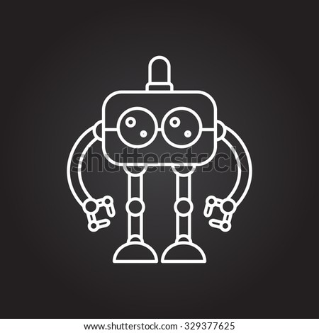 Cartoon Illustration Outline Robot Vector Stock Photos, Images