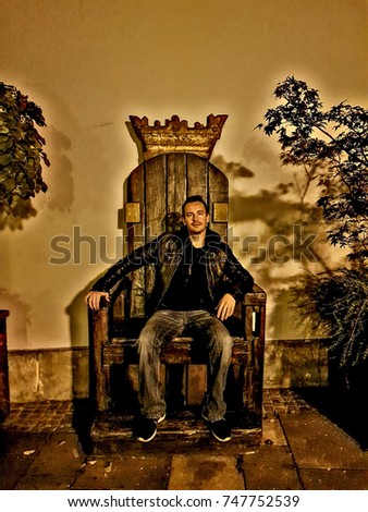 Man Sitting On Throne Stock Images Royalty Free Images Vectors