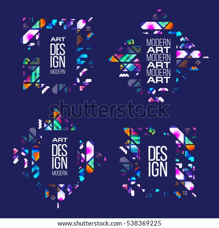 Vector frame for text Modern Art graphics for hipsters stylish, dynamic frame background of geometric shapes. design element for design business cards, invitations, gift cards, flyers and brochures. Vector frame for text Modern Art graphics for hipsters stylish, dynamic frame background of geometric shapes. design element for design business cards, invitations, gift cards, flyers and brochures.