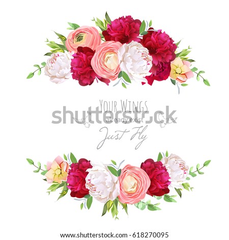 Set Floral Elements Design Vector Illustration Stock Vector 259136279