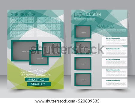 Brochure template. Business flyer. Annual report cover. Editable A4 poster for design, education, presentation, website, magazine page. Green color. Brochure template. Business flyer. Annual report cover. Editable A4 poster for design, education, presentation, website, magazine page. Green color.
