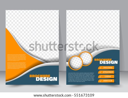 Abstract flyer design background. Brochure template. Annual report cover. Can be used for magazine, business mockup set, education, presentation. Vector illustration a4 size. Blue and orange color Abstract flyer design background. Brochure template. Annual report cover. Can be used for magazine, business mockup set, education, presentation. Vector illustration a4 size. Blue and orange color
