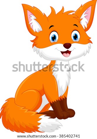 Vector Fox Cute Cartoon Animal Adorable Stock Vector 388022779