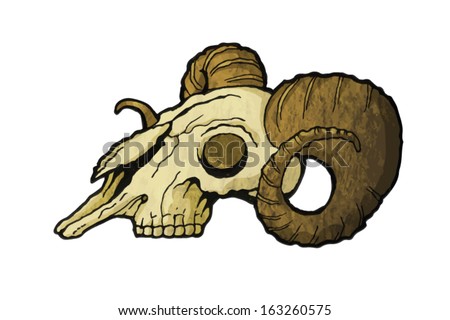 Stock Images similar to ID 7137034 - ram skull vector illustration