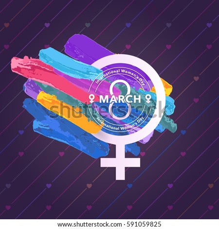 8 March Women's Day Water Colors with Female Icon. Abstract Background Theme Greeting Card, Vector Elements, Flyer, Poster Design 8 March Women's Day Water Colors with Female Icon. Abstract Background Theme Greeting Card, Vector Elements, Flyer, Poster Design