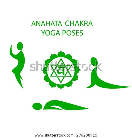 stock  chakra Anahata for poses  heart activation Yoga chakra poses vector yoga