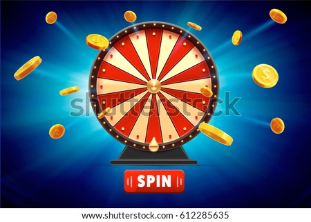 wheel of fortune with gold coins 3d object isolated on blue glowing background wheel of fortune with gold coins 3d object isolated on blue glowing background