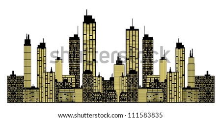 City Skyline Stock Vector 113958103 - Shutterstock