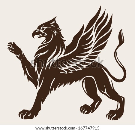 Lion+Head+Griffin Stock Images similar to ID 127456139 - lions silhouettes set