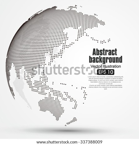 Three-dimensional abstract planet, dots, representing the global, international meaning. - stock vector Three-dimensional abstract planet, dots, representing the global, international meaning. - stock vector