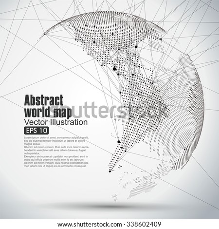 Three-dimensional abstract planet, Dot world map consisting of, representing the global,
Global network connection,international meaning. - stock vector Three-dimensional abstract planet, Dot world map consisting of, representing the global,
Global network connection,international meaning. - stock vector