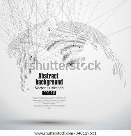 Three-dimensional abstract planet, Dot world map consisting of, representing the global,
Global network connection,international meaning. - stock vector Three-dimensional abstract planet, Dot world map consisting of, representing the global,
Global network connection,international meaning. - stock vector