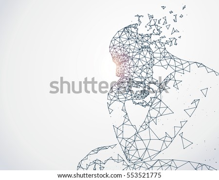 Lines connected to thinkers, symbolizing the meaning of artificial intelligence. Lines connected to thinkers, symbolizing the meaning of artificial intelligence.