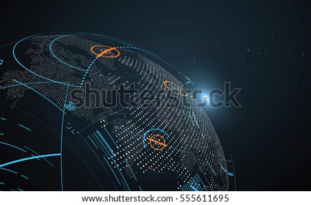 Futuristic globalization interface, a sense of science and technology abstract graphics. Futuristic globalization interface, a sense of science and technology abstract graphics.