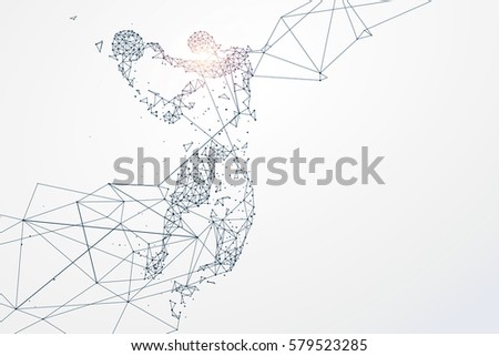 Sports Graphics particles, Network connection turned into, vector illustration. Sports Graphics particles, Network connection turned into, vector illustration.