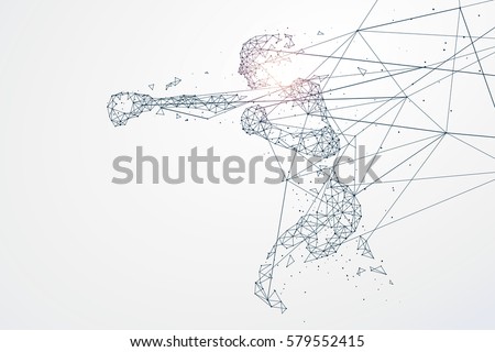 Sports Graphics particles, Network connection turned into, vector illustration. Sports Graphics particles, Network connection turned into, vector illustration.