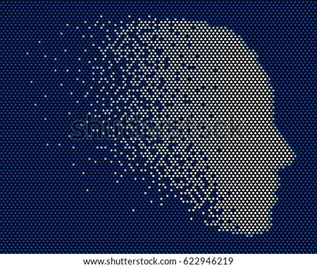 Mosaic consisting of the shape of the head. Mosaic consisting of the shape of the head.