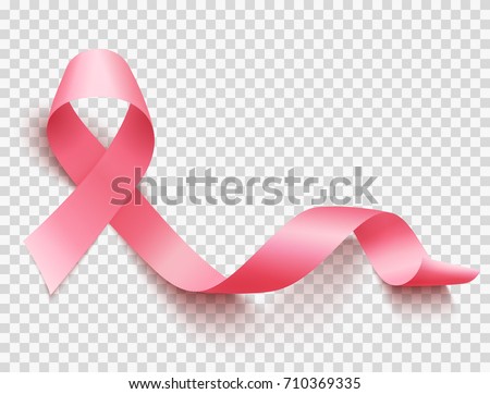 Realistic pink ribbon, breast cancer awareness symbol, vector illustration Realistic pink ribbon, breast cancer awareness symbol, vector illustration