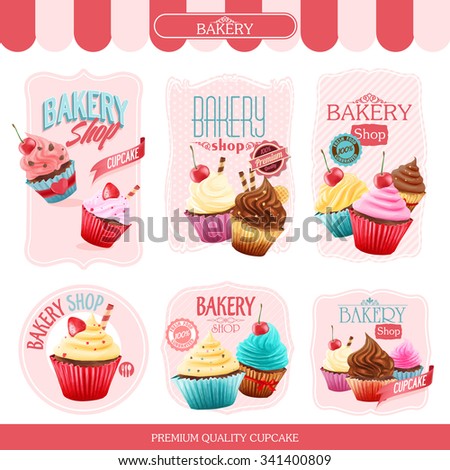 Set Cake Cards Template Stock Vector 83922511 - Shutterstock