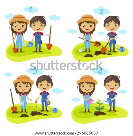 Kids Planting Tree Stock Photos, Images, & Pictures 