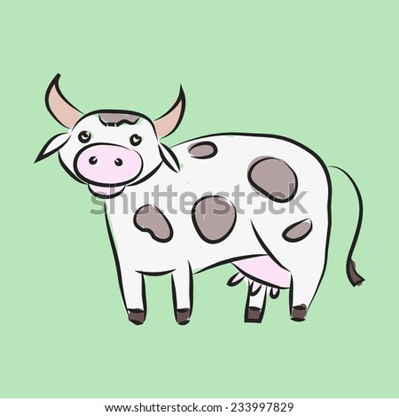 Illustration Cute Cartoon Dairy Cow Eps Stock Vector 103464692