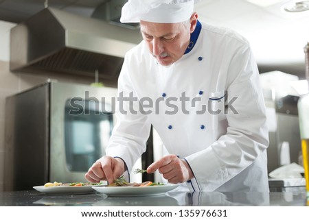 chef garnishing professional chief cook shutterstock