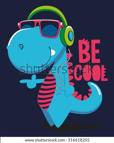 cool dinosaur character design - stock vector cool dinosaur character design - stock vector
