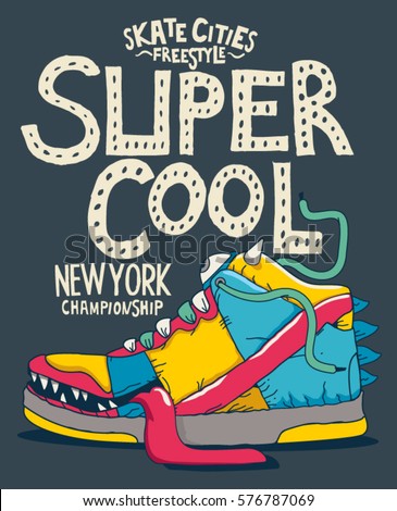 cool monster sneaker vector design for tee cool monster sneaker vector design for tee