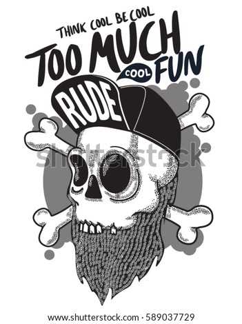 Bearded skull illustration Bearded skull illustration