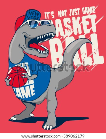 dinosaur, basketball player vector design for kids tee dinosaur, basketball player vector design for kids tee